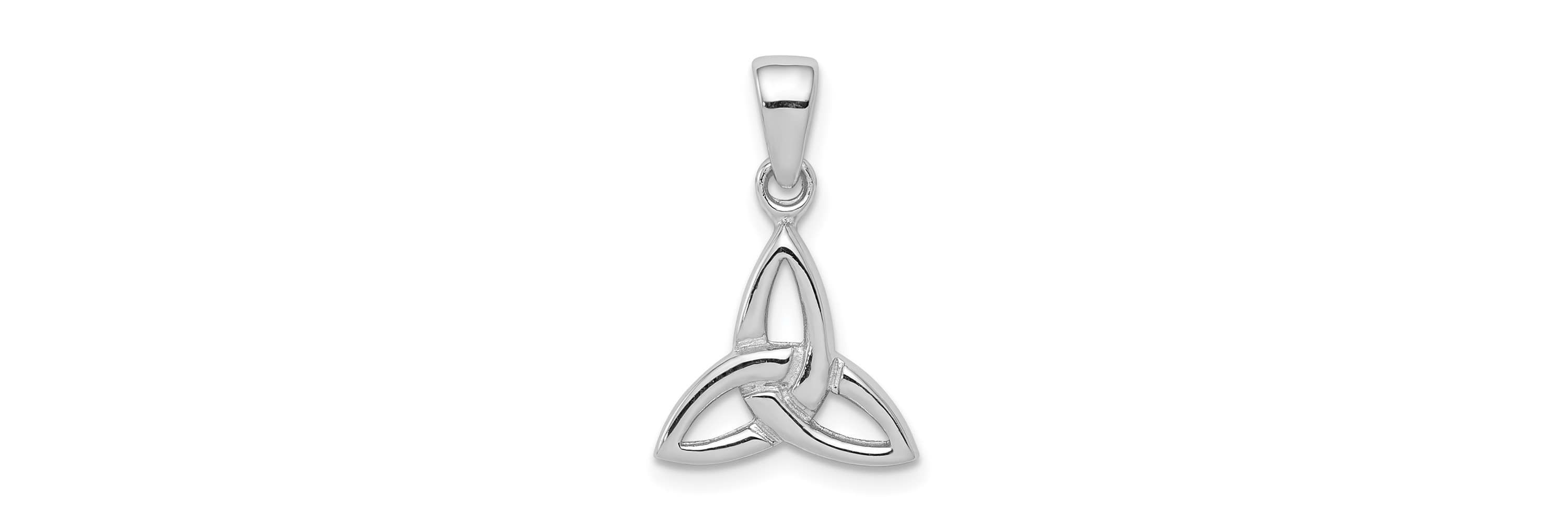 Sterling Silver Rhodium-plated Polished Celtic Trinity Pendant