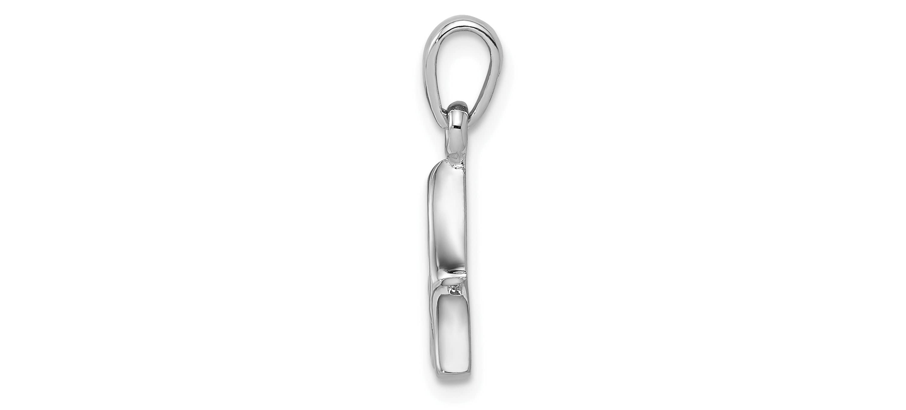 Sterling Silver Rhodium-plated Polished Celtic Trinity Pendant
