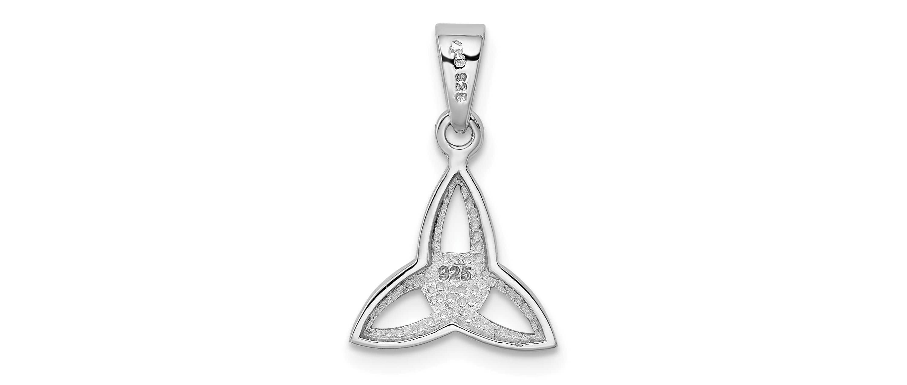 Sterling Silver Rhodium-plated Polished Celtic Trinity Pendant