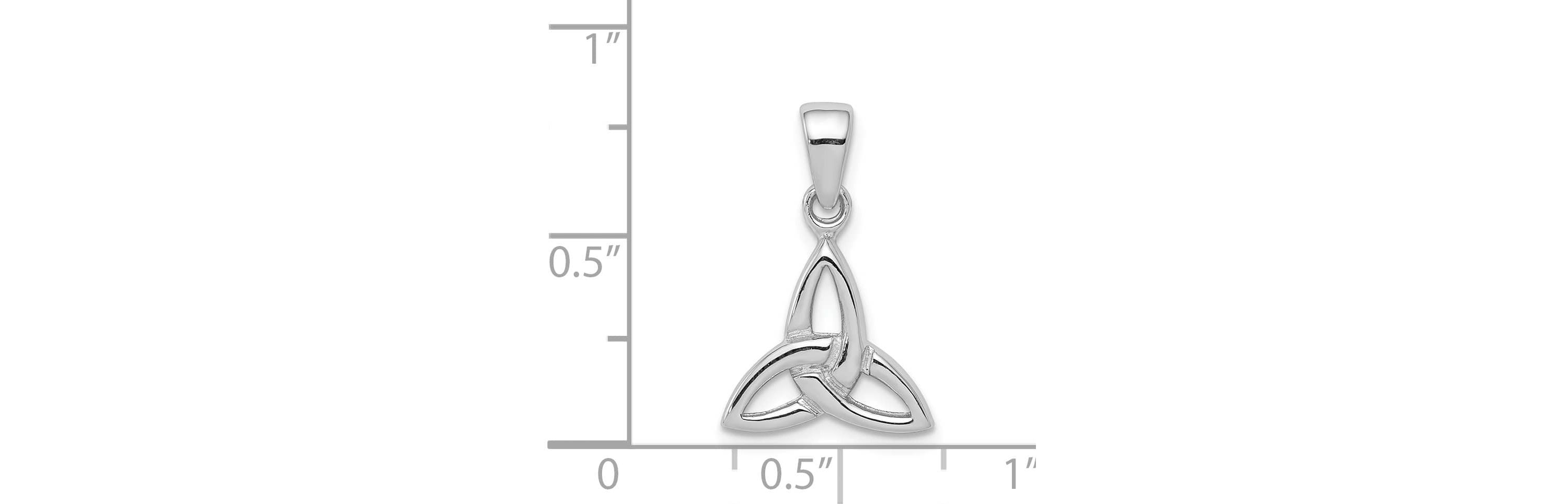 Sterling Silver Rhodium-plated Polished Celtic Trinity Pendant