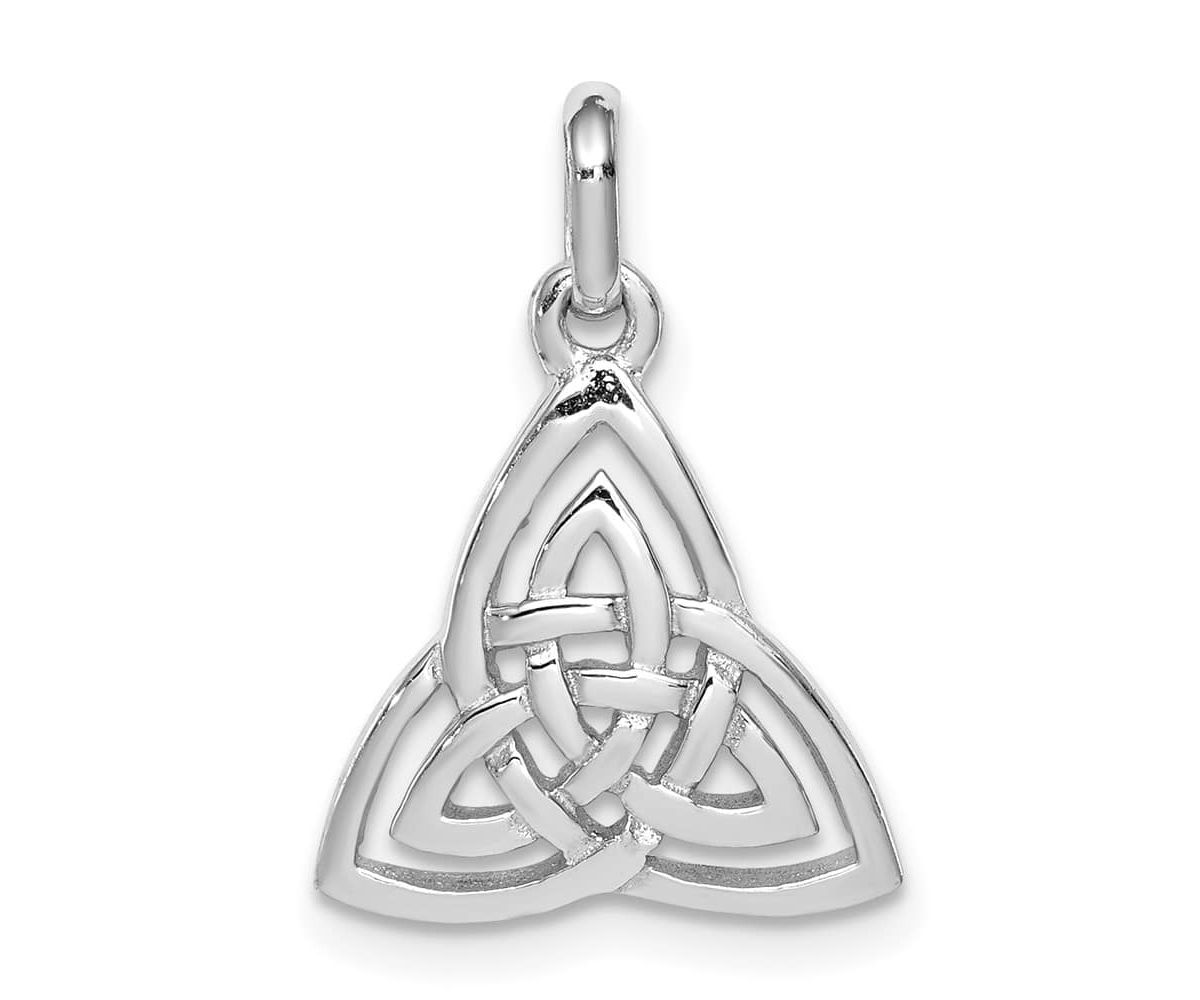 Sterling Silver Rhodium-plated Polished Celtic Symbol Pendant
