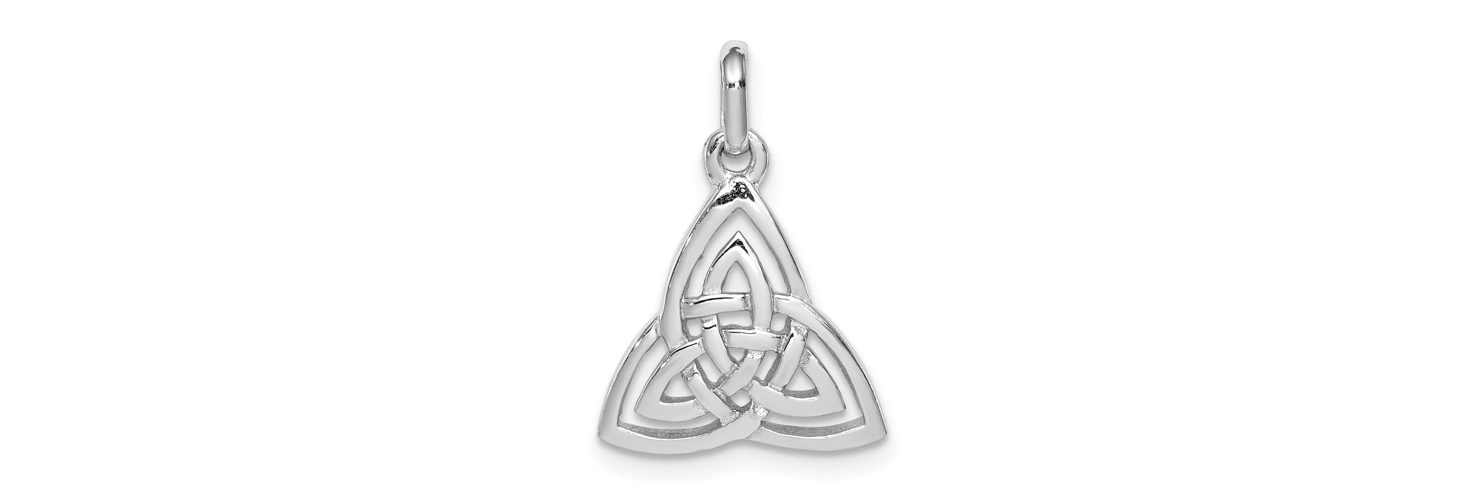 Sterling Silver Rhodium-plated Polished Celtic Symbol Pendant