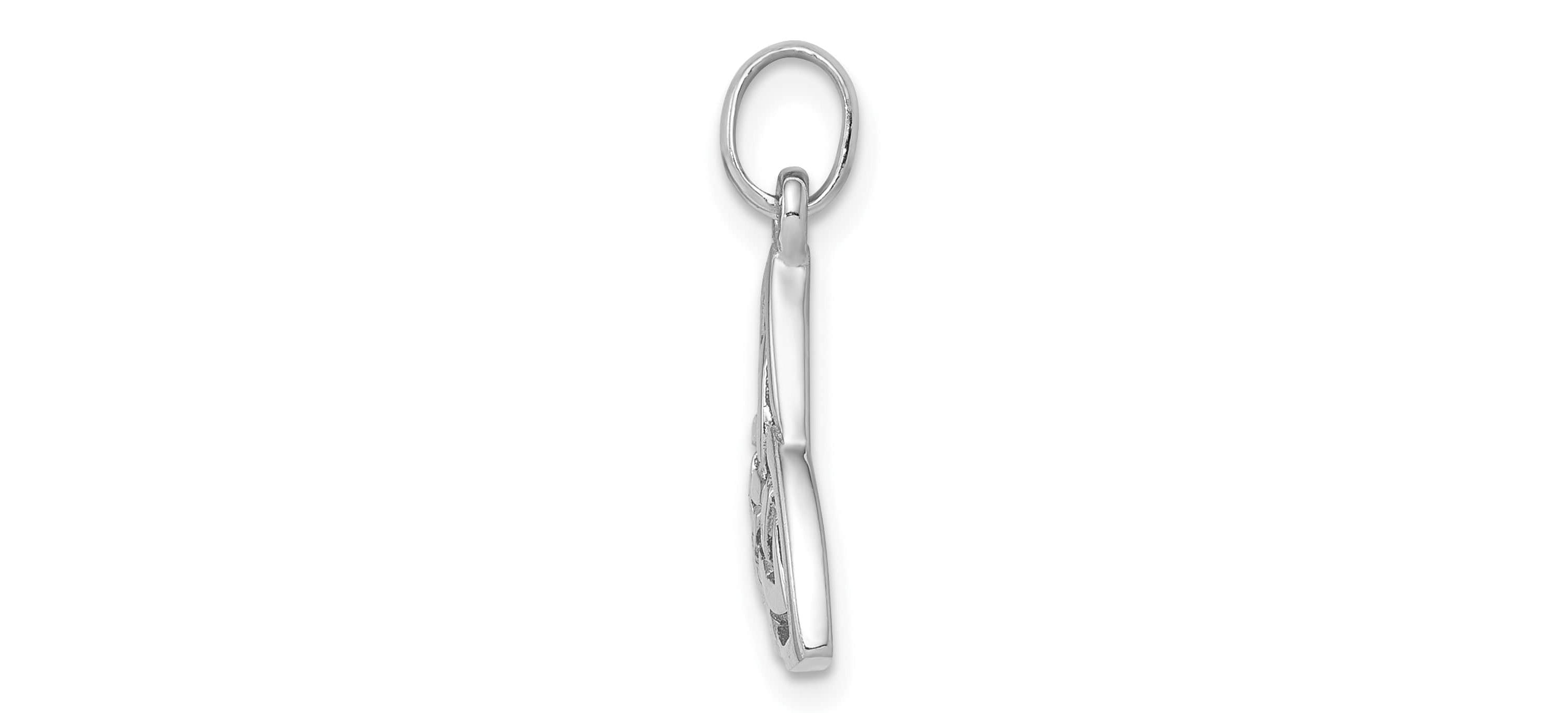 Sterling Silver Rhodium-plated Polished Celtic Symbol Pendant