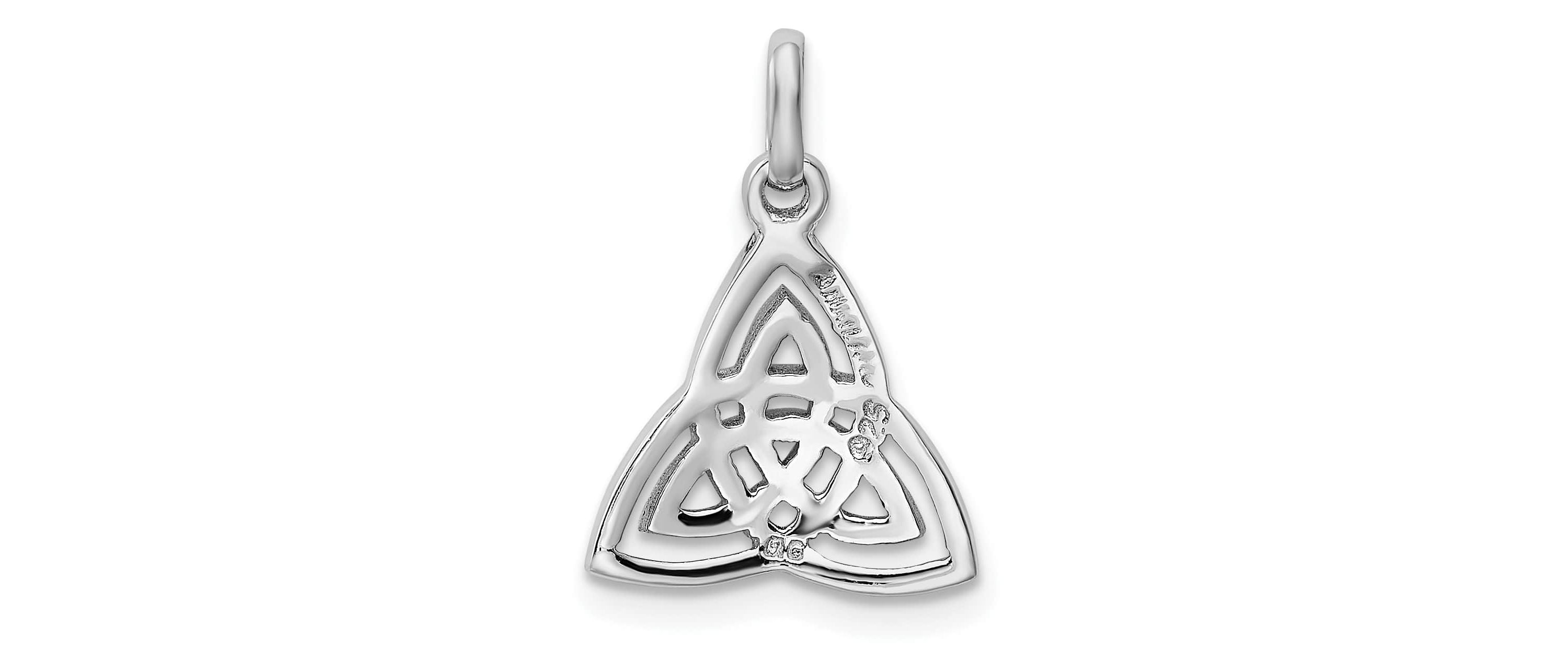 Sterling Silver Rhodium-plated Polished Celtic Symbol Pendant