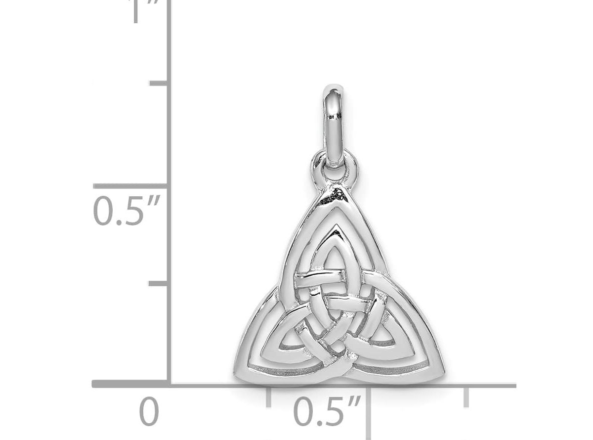 Sterling Silver Rhodium-plated Polished Celtic Symbol Pendant