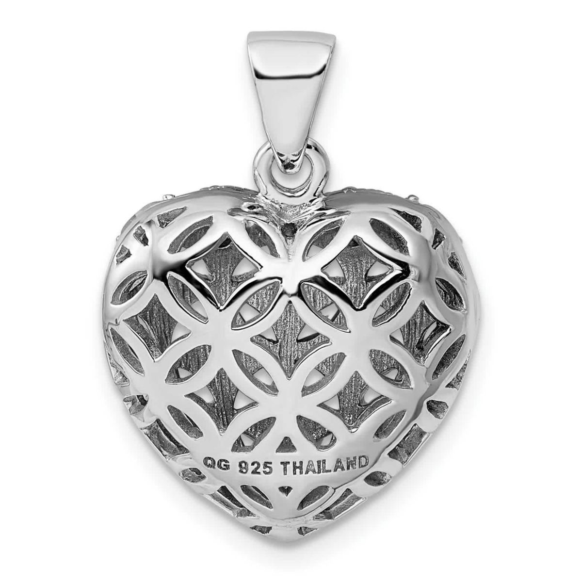 1/4 ct. t.w. Garnet Heart Pendant in Rhodium-plated Sterling Silver
