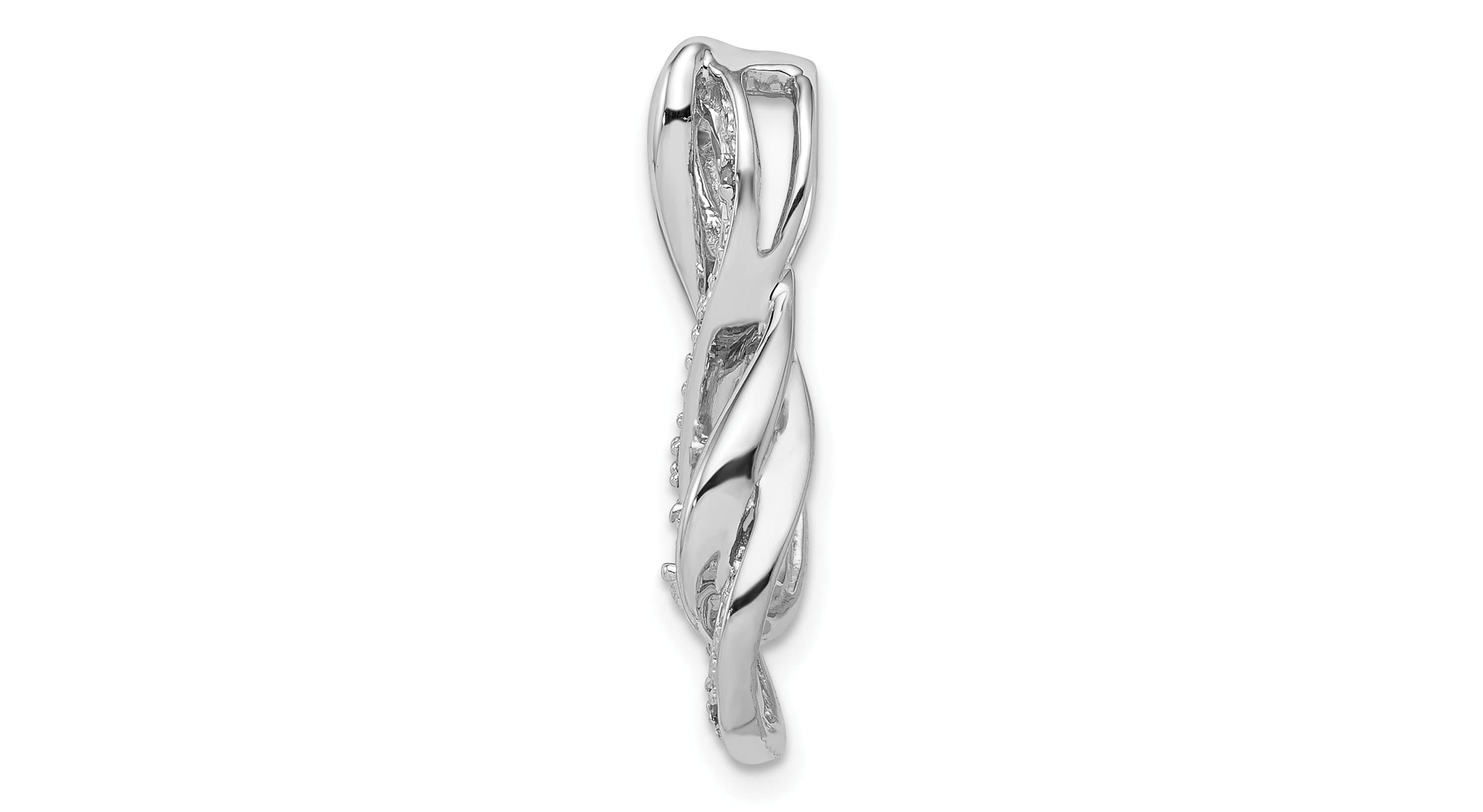 0.027 ct. t.w. Diamond Infinity Symbol Slide Pendant in Rhodium-plated Sterling Silver