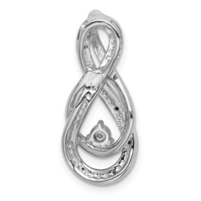 0.027 ct. t.w. Diamond Infinity Symbol Slide Pendant in Rhodium-plated Sterling Silver