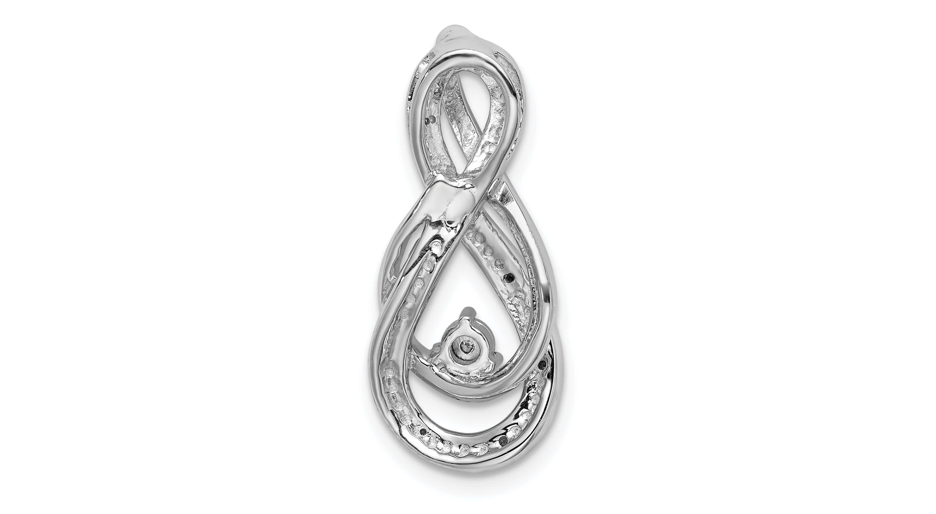 0.027 ct. t.w. Diamond Infinity Symbol Slide Pendant in Rhodium-plated Sterling Silver