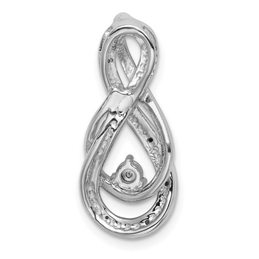 0.027 ct. t.w. Diamond Infinity Symbol Slide Pendant in Rhodium-plated Sterling Silver