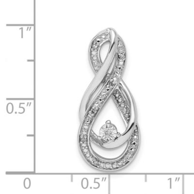 0.027 ct. t.w. Diamond Infinity Symbol Slide Pendant in Rhodium-plated Sterling Silver