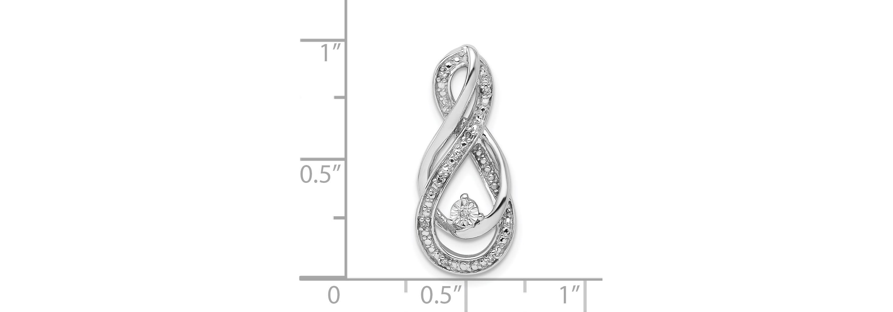 0.027 ct. t.w. Diamond Infinity Symbol Slide Pendant in Rhodium-plated Sterling Silver