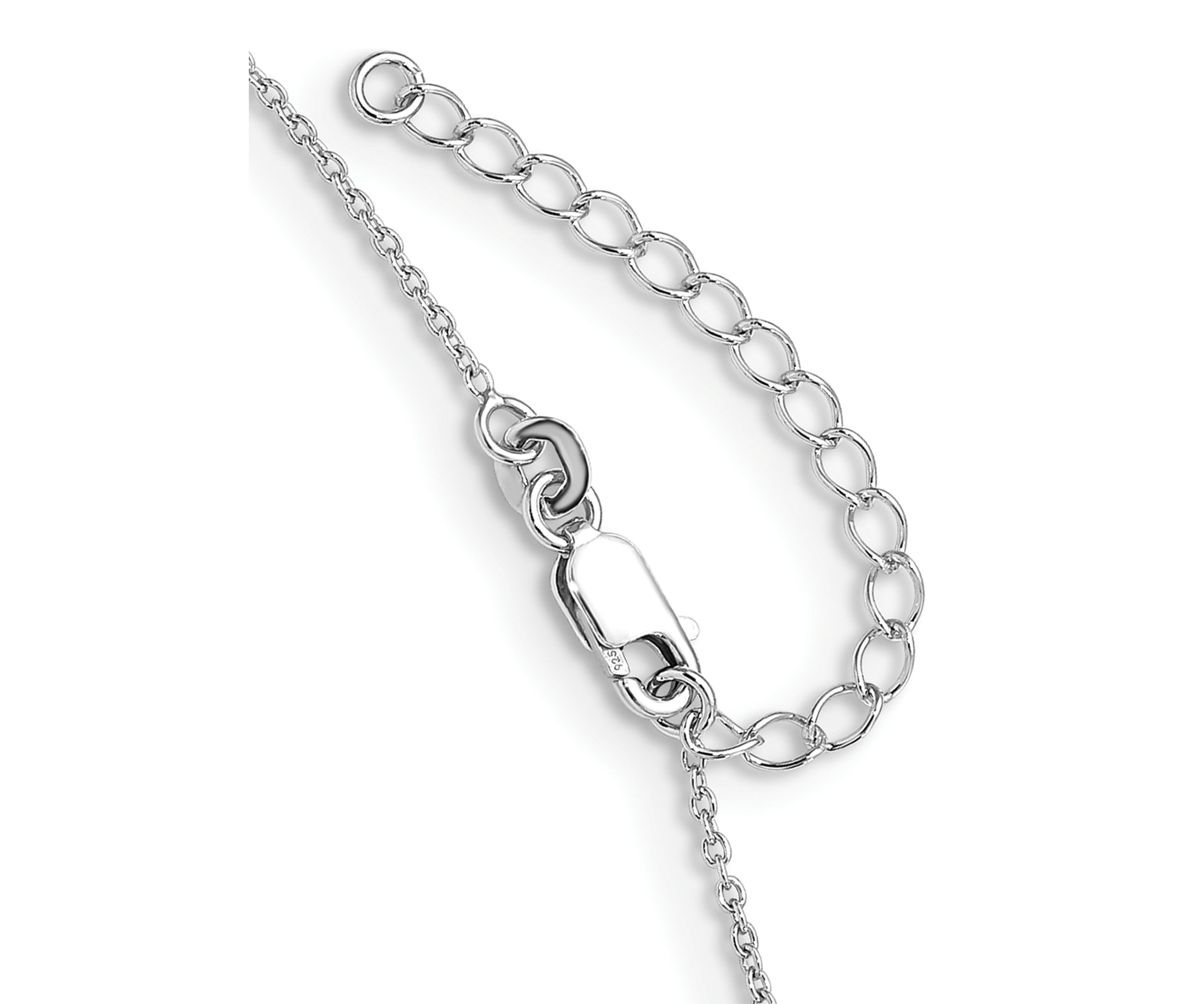 2.05 ct. t.w. Amethyst and White Topaz with 2 Inch Extension Necklace in Rhodium Plated Sterling Silver