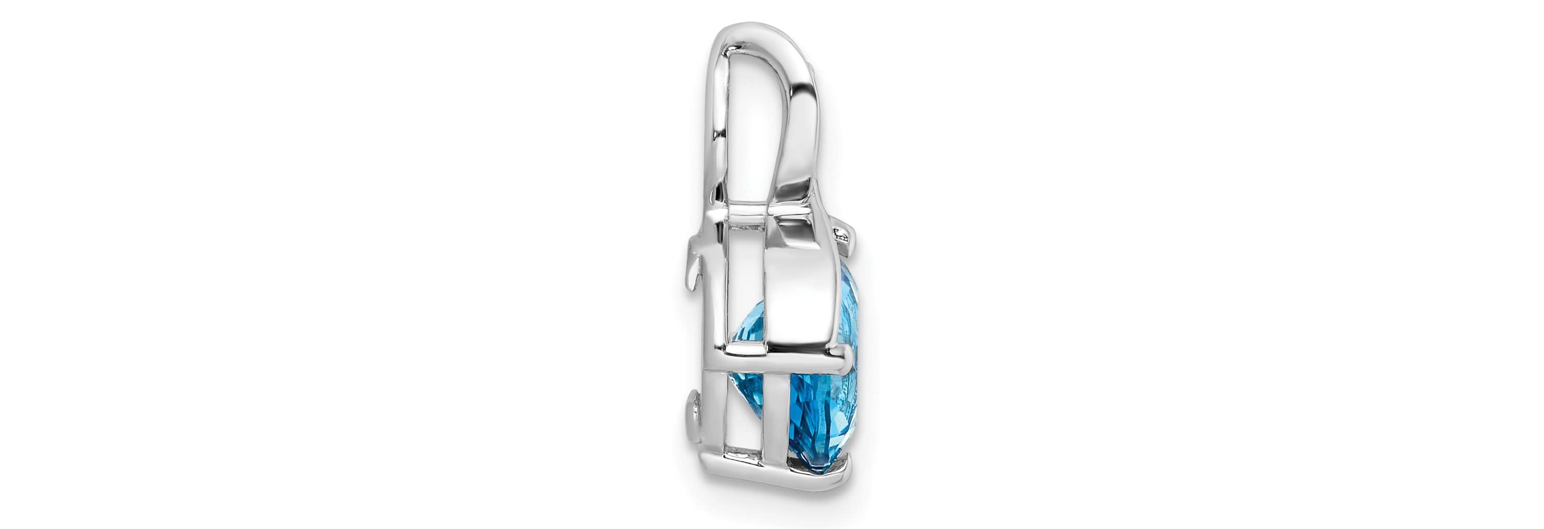 2.35 ct. t.w. Blue Topaz and 1/20 ct. t.w. White Topaz Circle Pendant in Rhodium-plated Sterling Silver