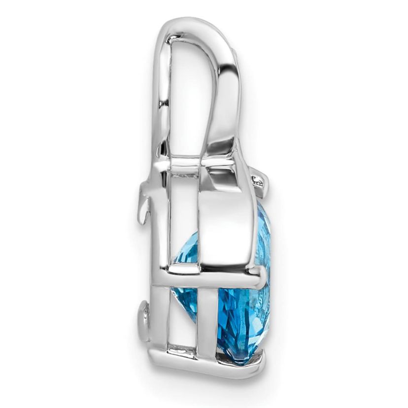 2.35 ct. t.w. Blue Topaz and 1/20 ct. t.w. White Topaz Circle Pendant in Rhodium-plated Sterling Silver