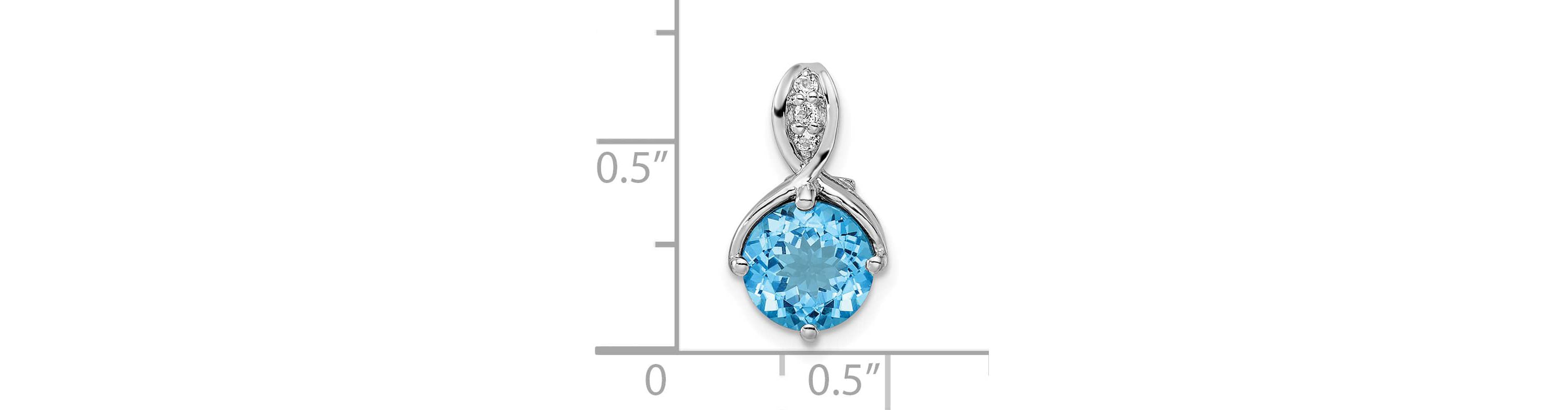 2.35 ct. t.w. Blue Topaz and 1/20 ct. t.w. White Topaz Circle Pendant in Rhodium-plated Sterling Silver