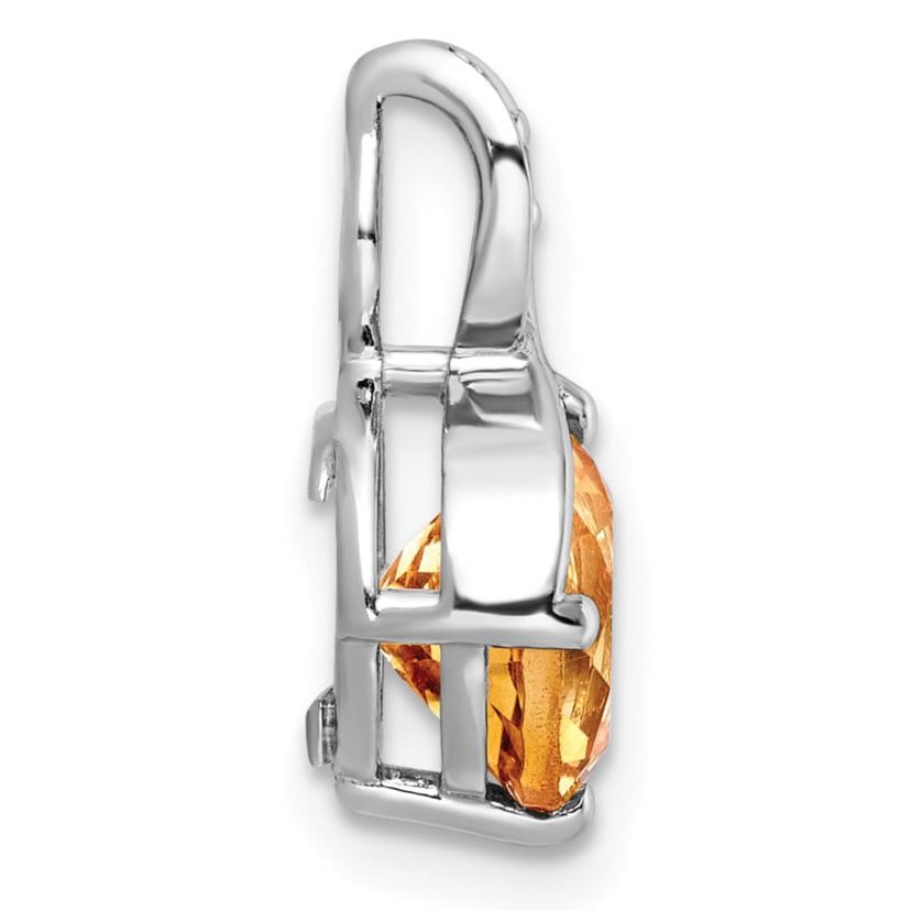 1.86 ct. t.w. Citrine and 0.06 ct. t.w. White Topaz Pendant in Rhodium-plated Sterling Silver