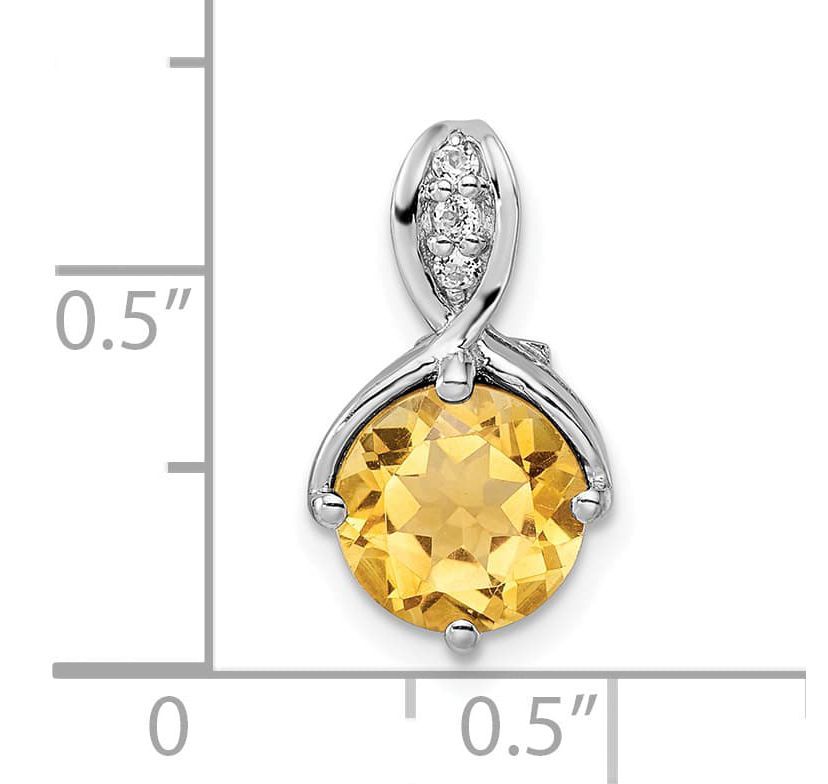 1.86 ct. t.w. Citrine and 0.06 ct. t.w. White Topaz Pendant in Rhodium-plated Sterling Silver