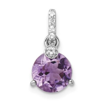 Belk & Co 1.8 ct. t.w. Amethyst and 3/8 ct. t.w. White Topaz Circle Pendant in Rhodium-plated Sterling Silver