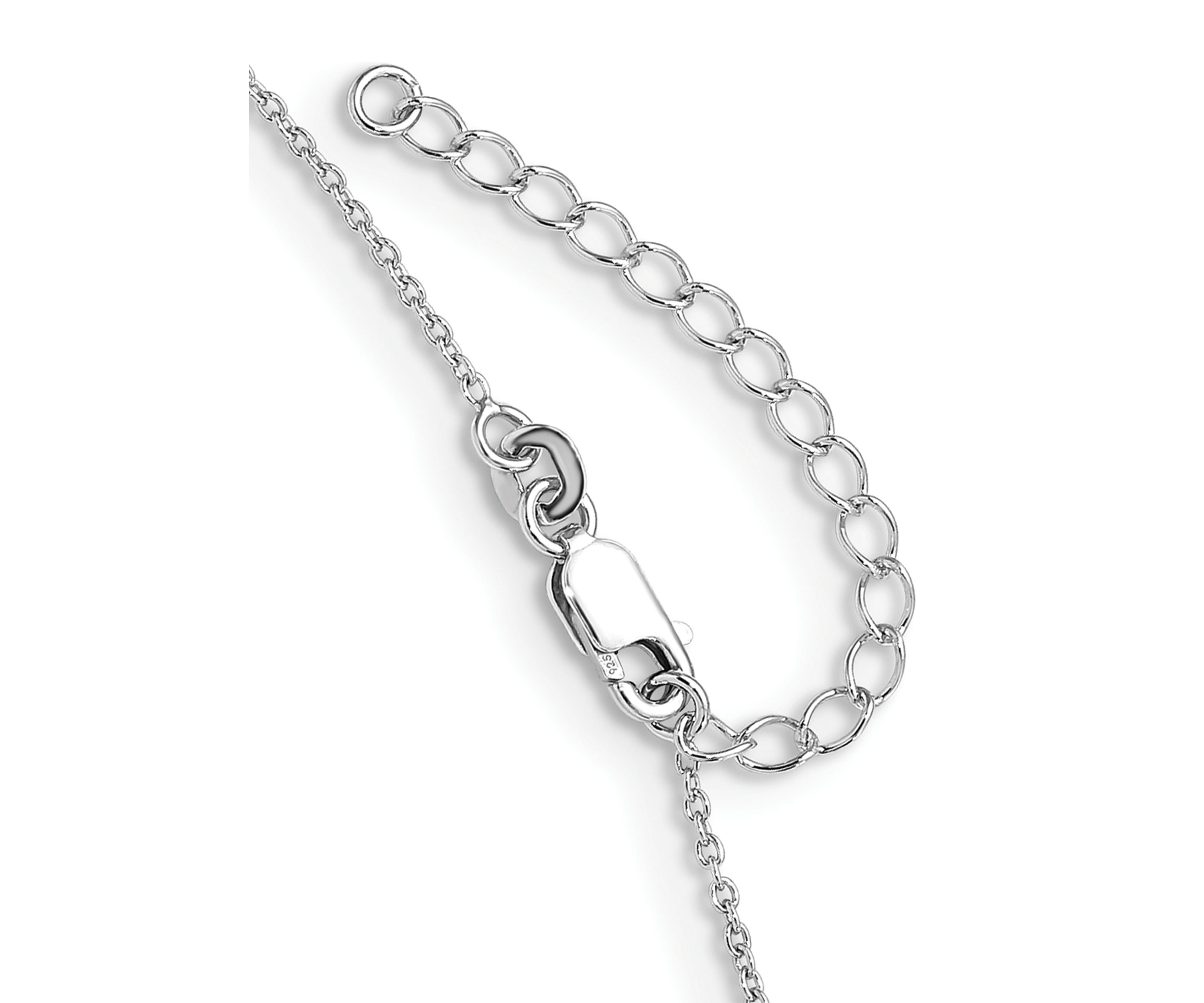 2.6 ct. t.w. Swiss Blue Topaz and White Topaz with 2 Inch Extension Necklace in Rhodium Plated Sterling Silver