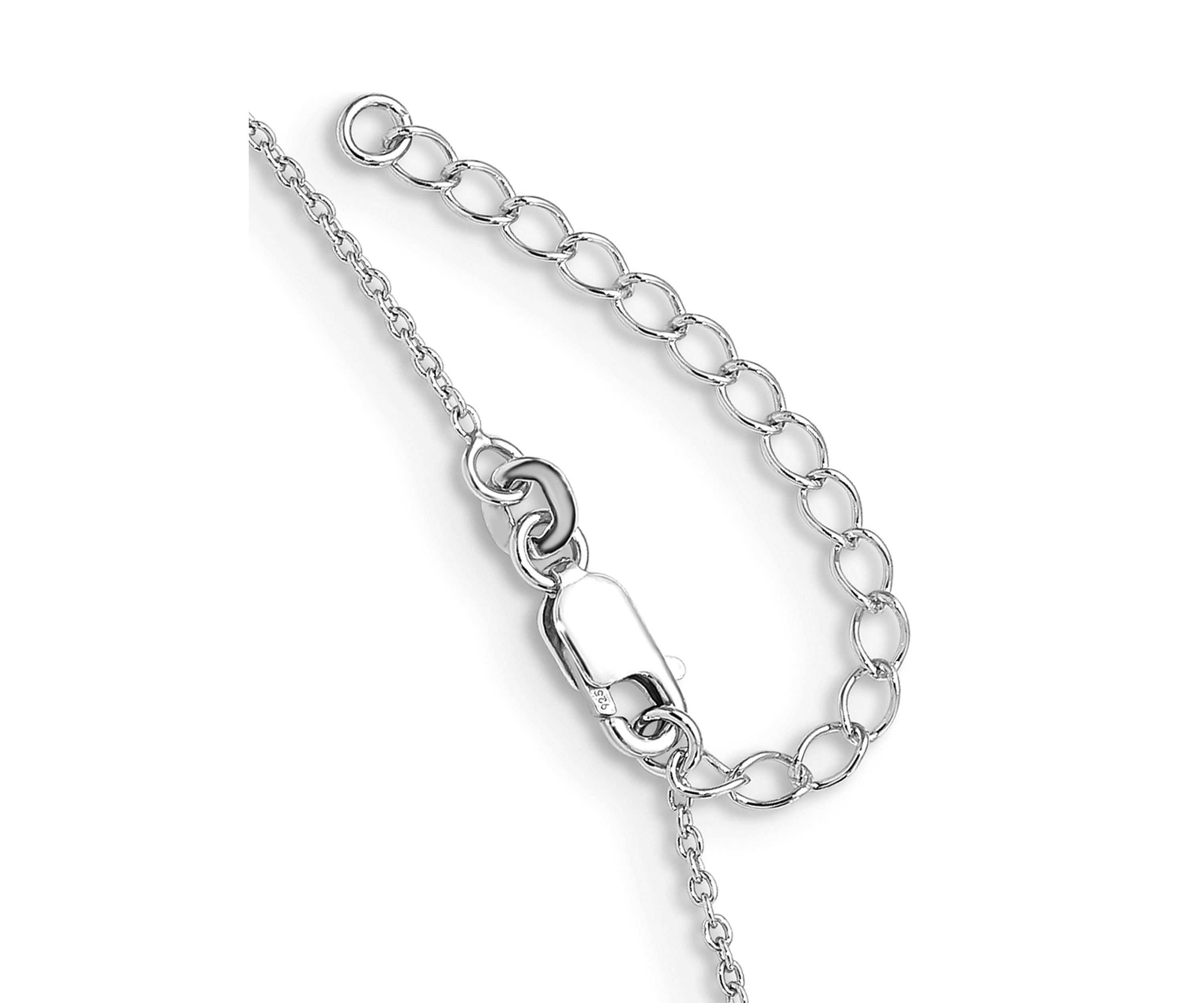 5/8 ct. t.w. Light Swiss Blue Topaz and White Topaz Pendant with 18-inch Cable Chain in Rhodium-plated Sterling Silver