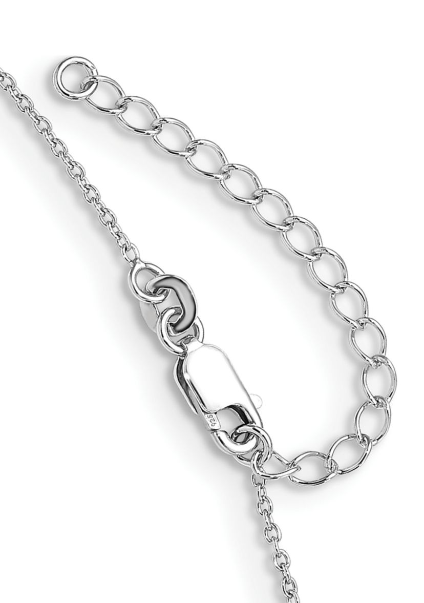 5/8 ct. t.w. Light Swiss Blue Topaz and White Topaz Pendant with 18-inch Cable Chain in Rhodium-plated Sterling Silver