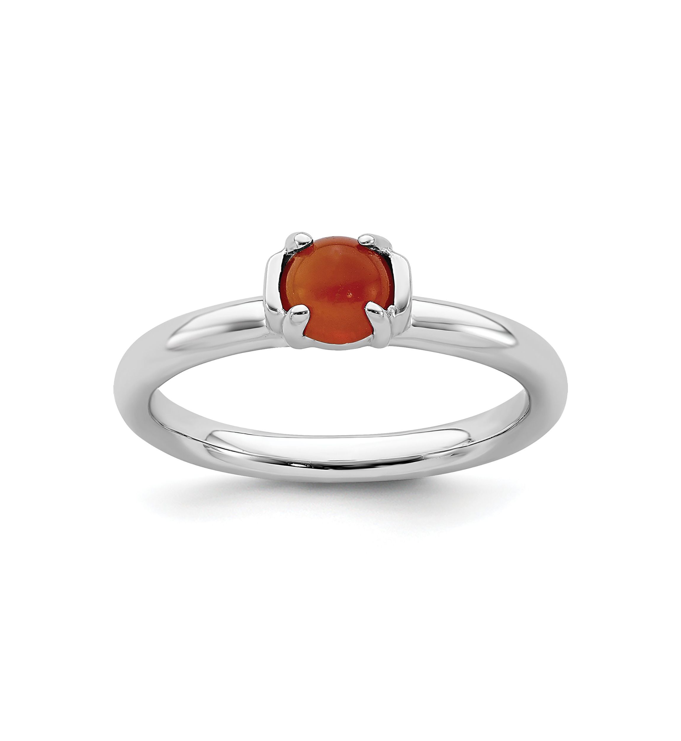 Sterling Silver Stackable Expressions Polished Red Agate Ring