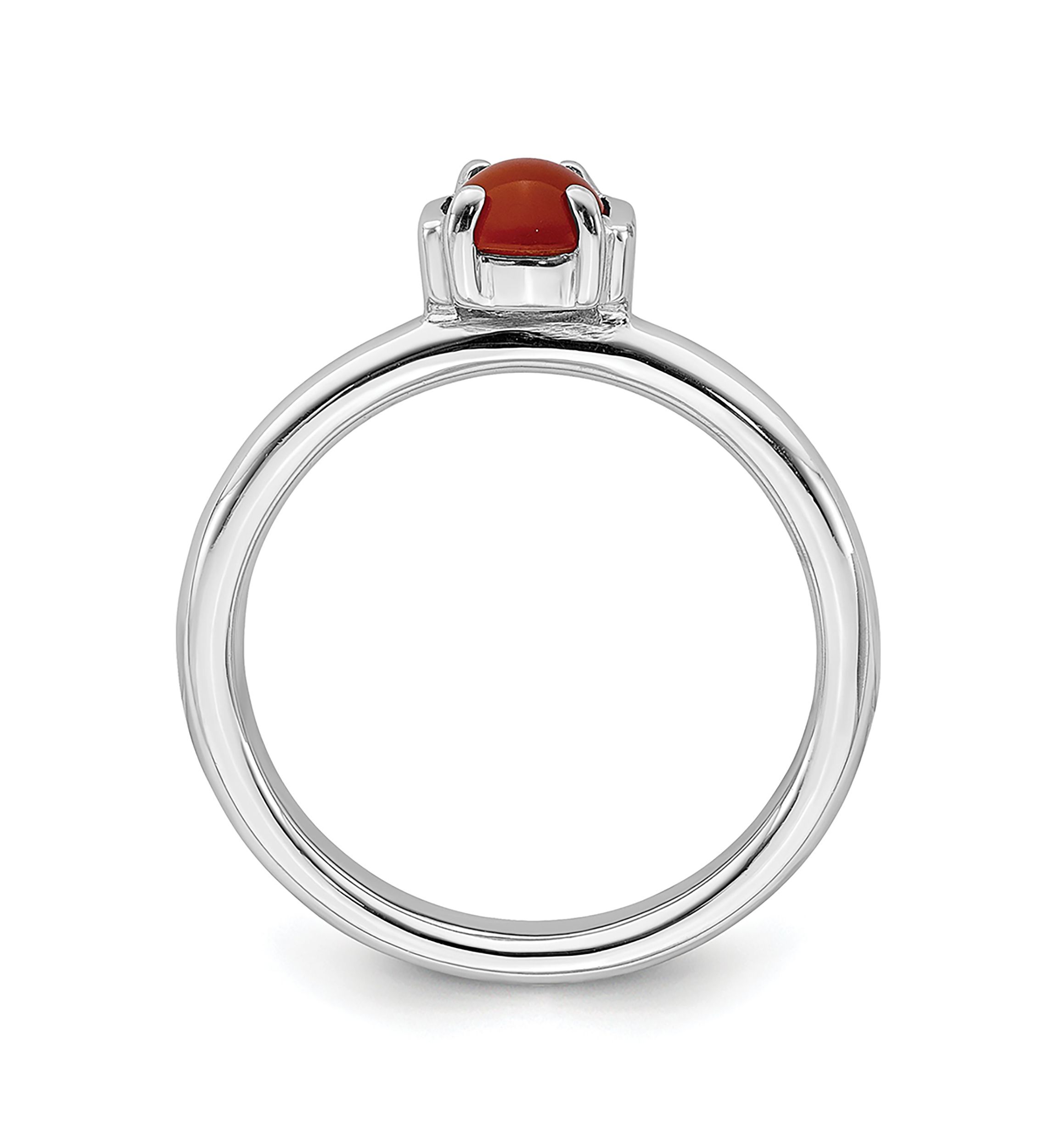 Sterling Silver Stackable Expressions Polished Red Agate Ring