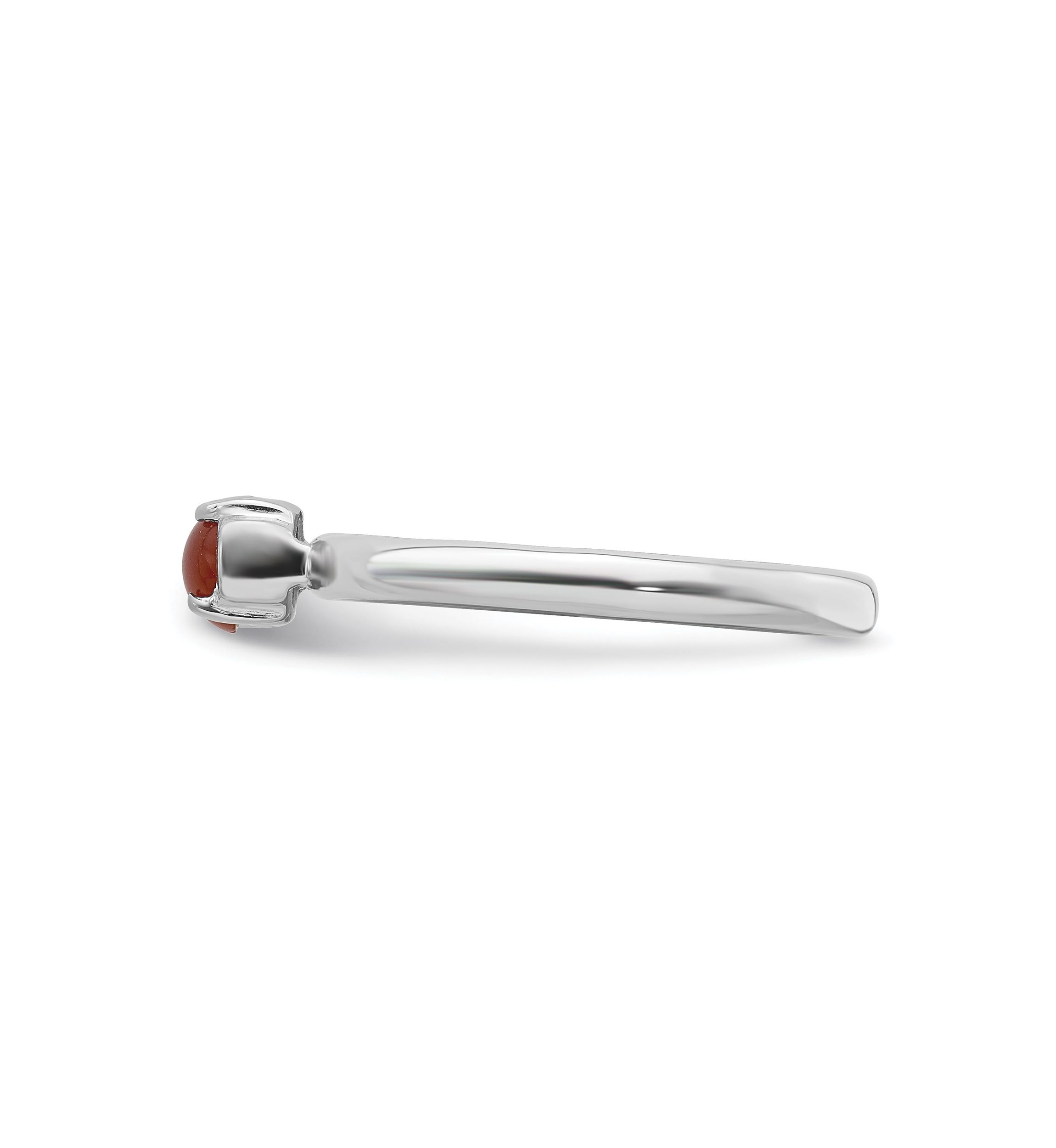 Sterling Silver Stackable Expressions Polished Red Agate Ring
