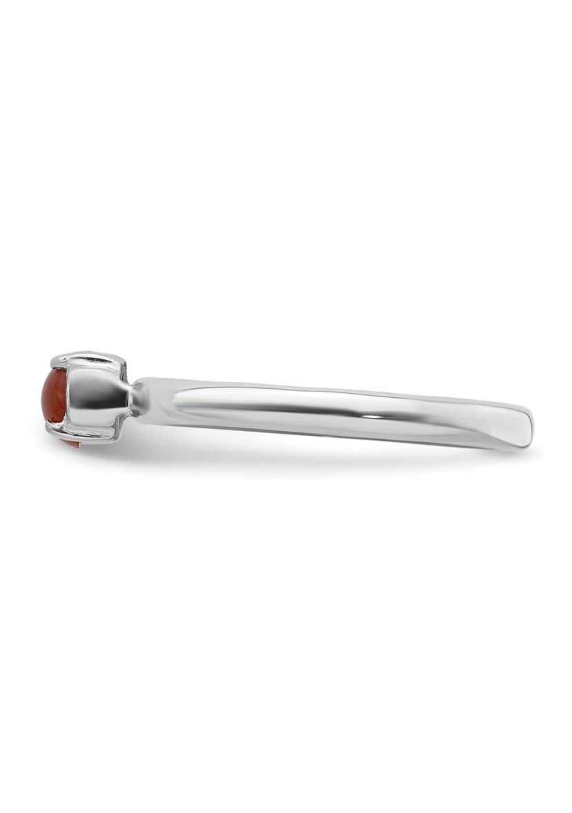 Sterling Silver Stackable Expressions Polished Red Agate Ring