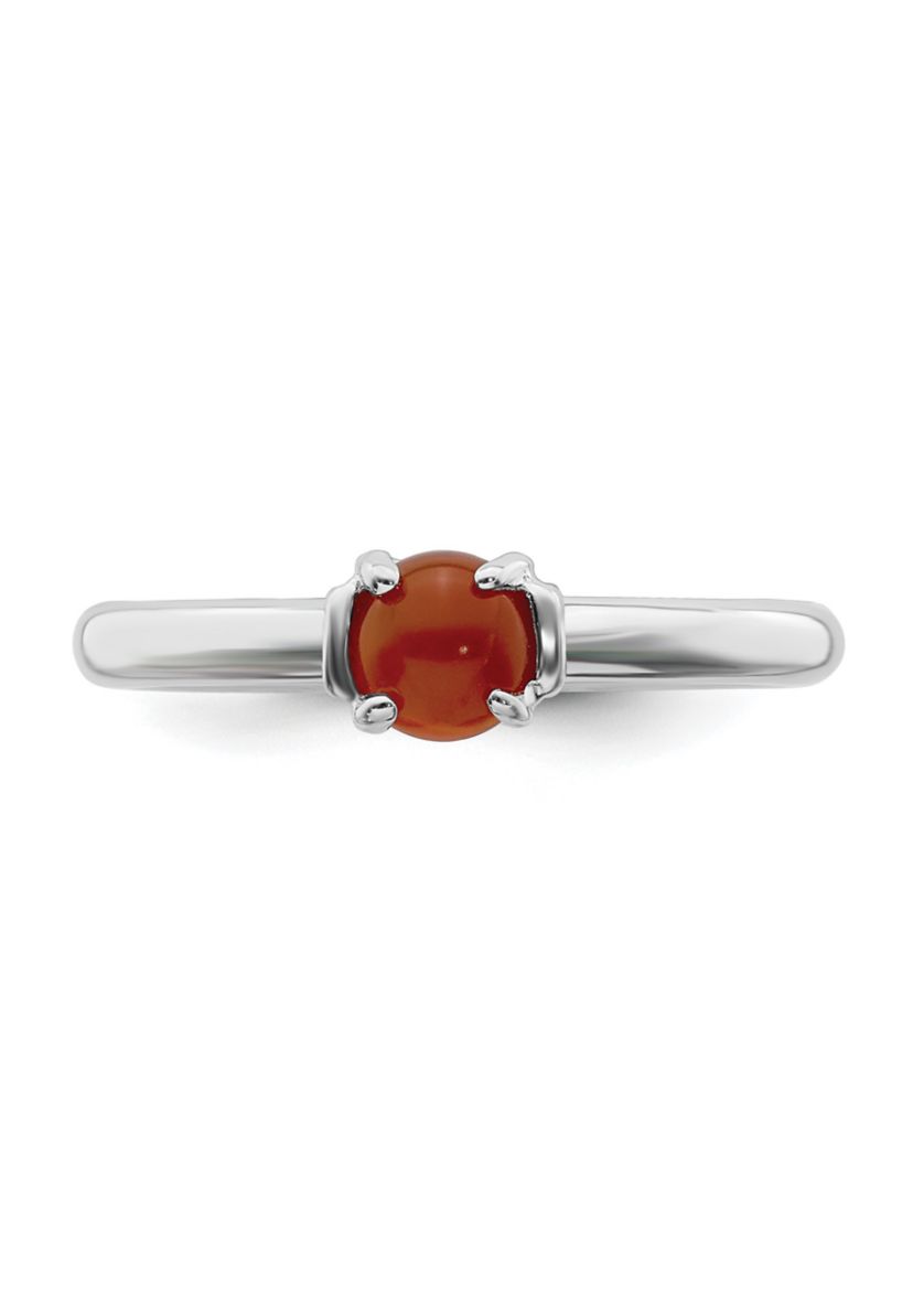 Sterling Silver Stackable Expressions Polished Red Agate Ring