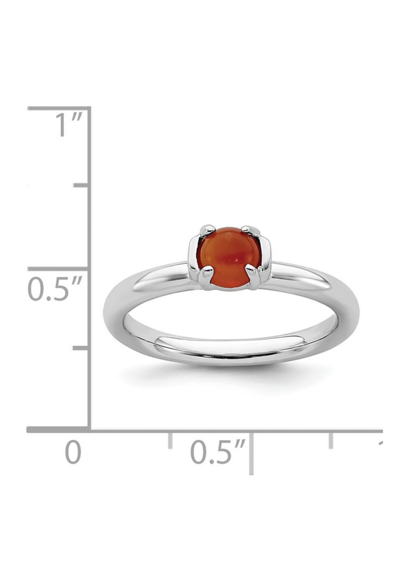 Sterling Silver Stackable Expressions Polished Red Agate Ring