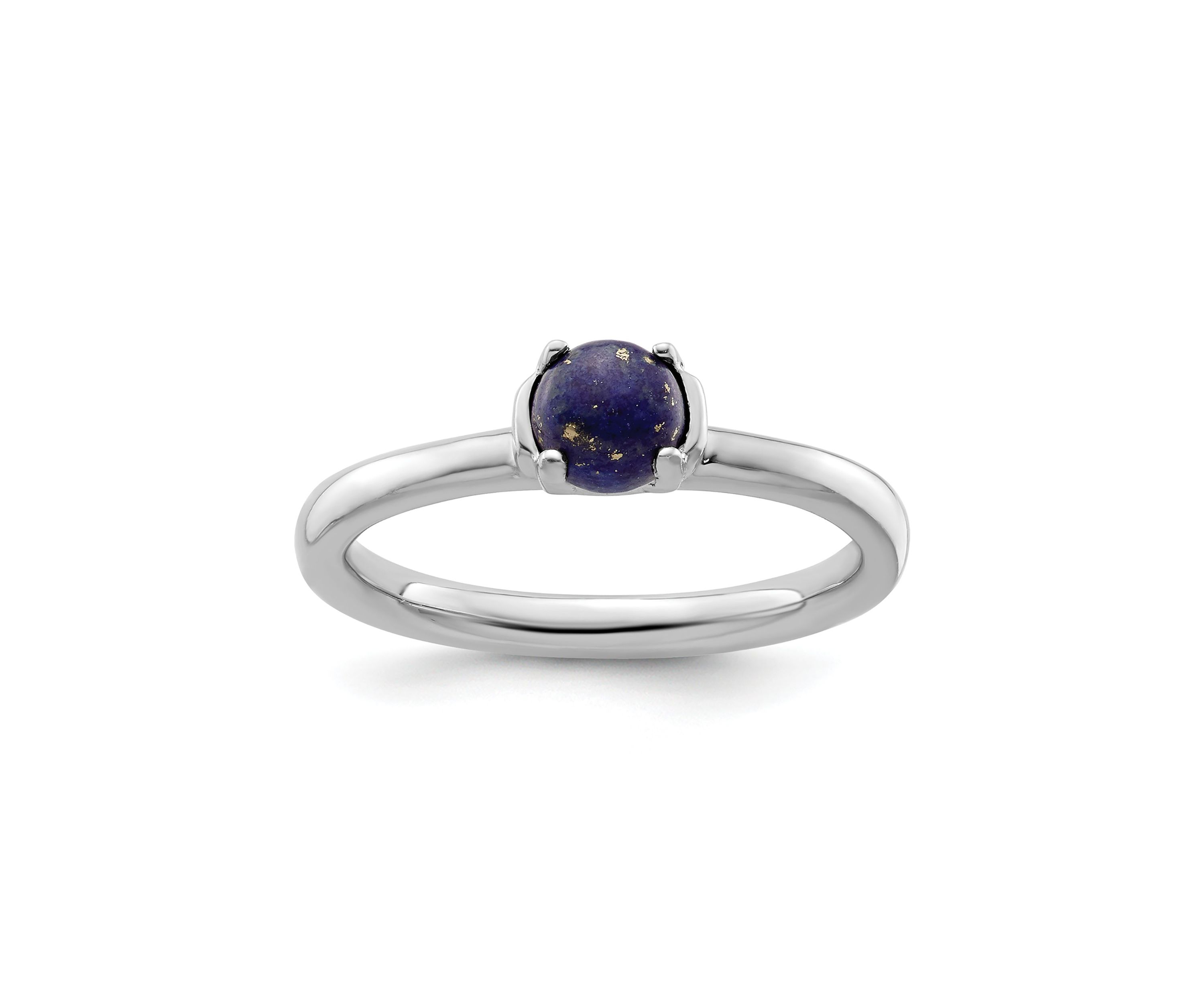 Sterling Silver Stackable Expressions Polished Blue Lapis Ring