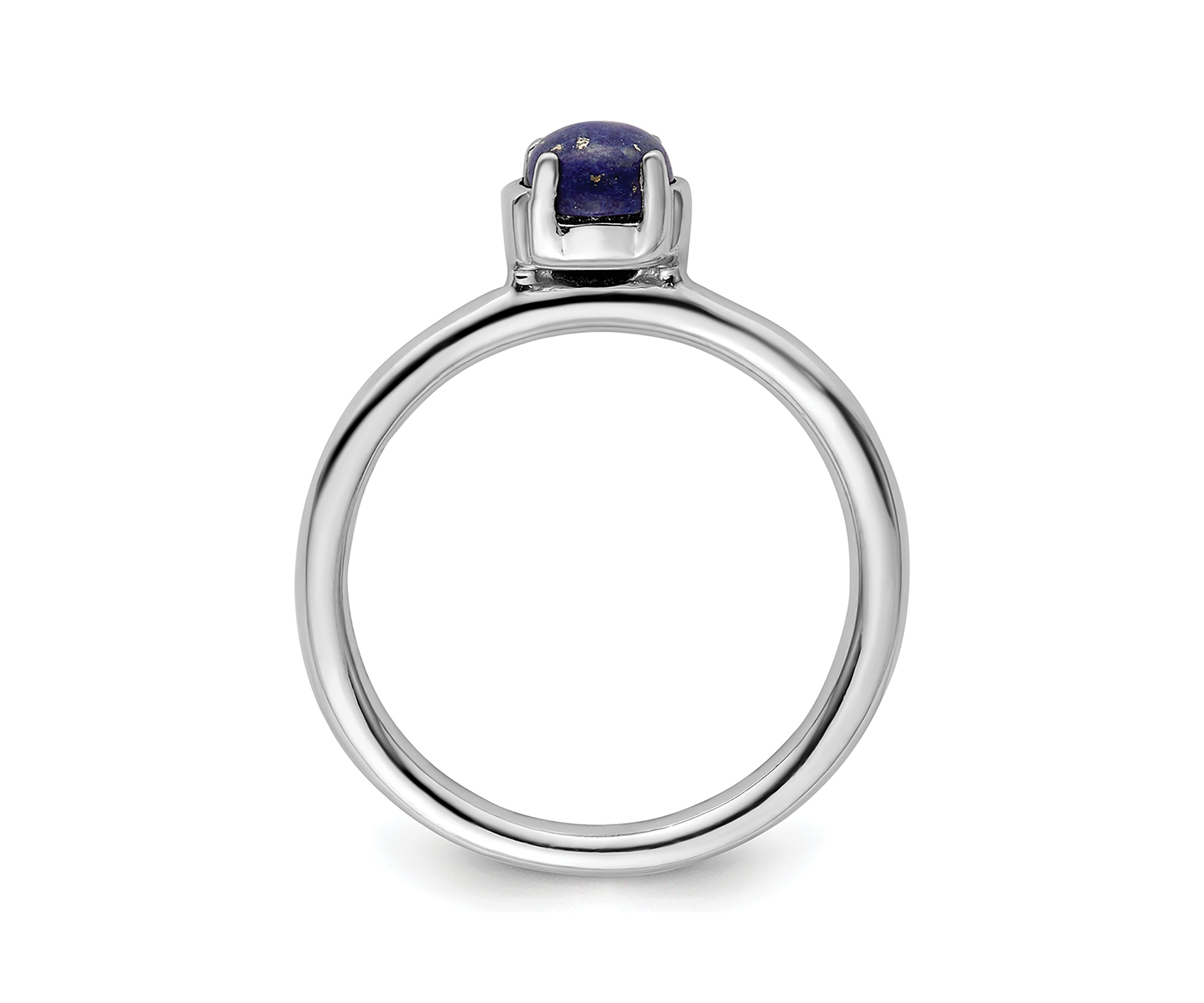 Sterling Silver Stackable Expressions Polished Blue Lapis Ring