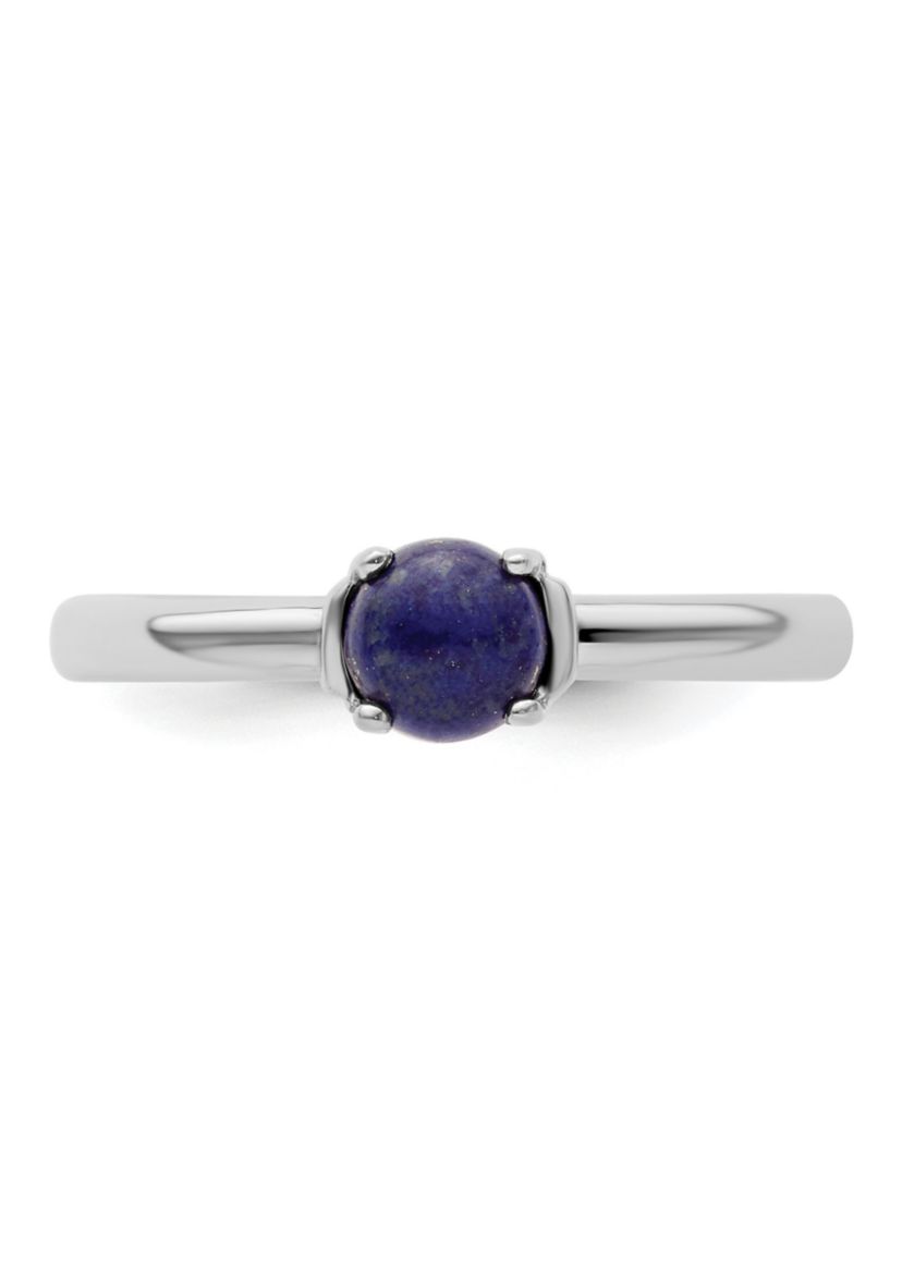Sterling Silver Stackable Expressions Polished Blue Lapis Ring