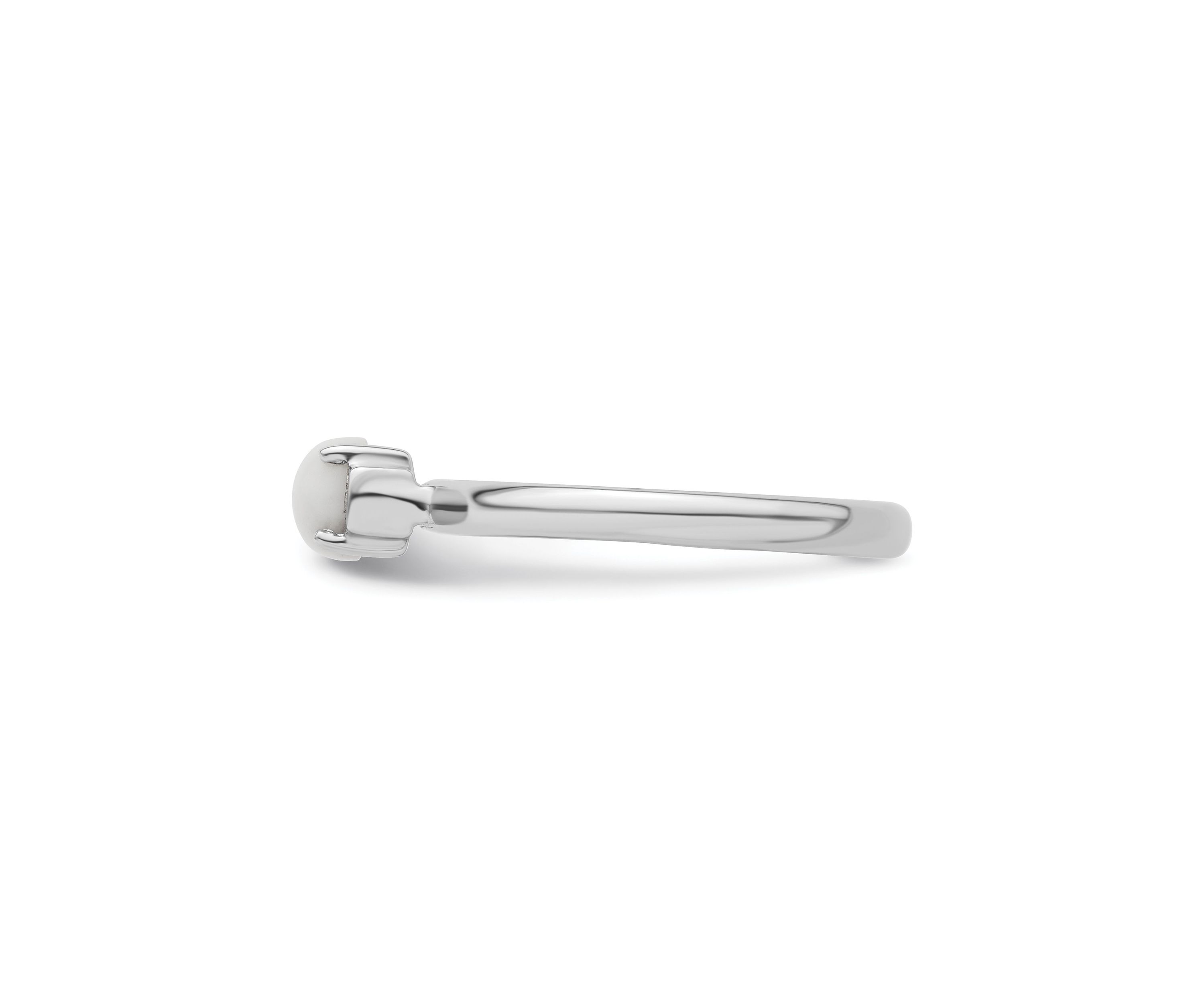 Sterling Silver Stackable Expressions Polished White Agate Ring