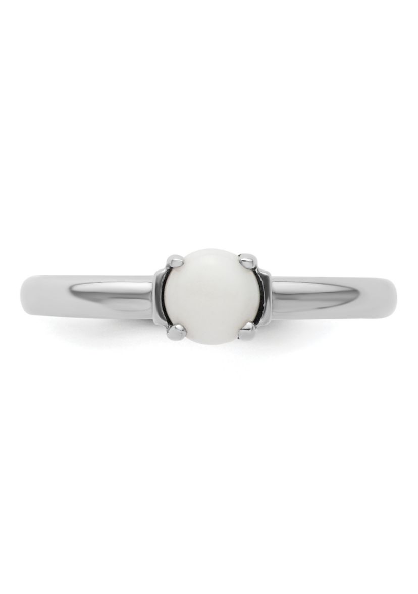 Sterling Silver Stackable Expressions Polished White Agate Ring