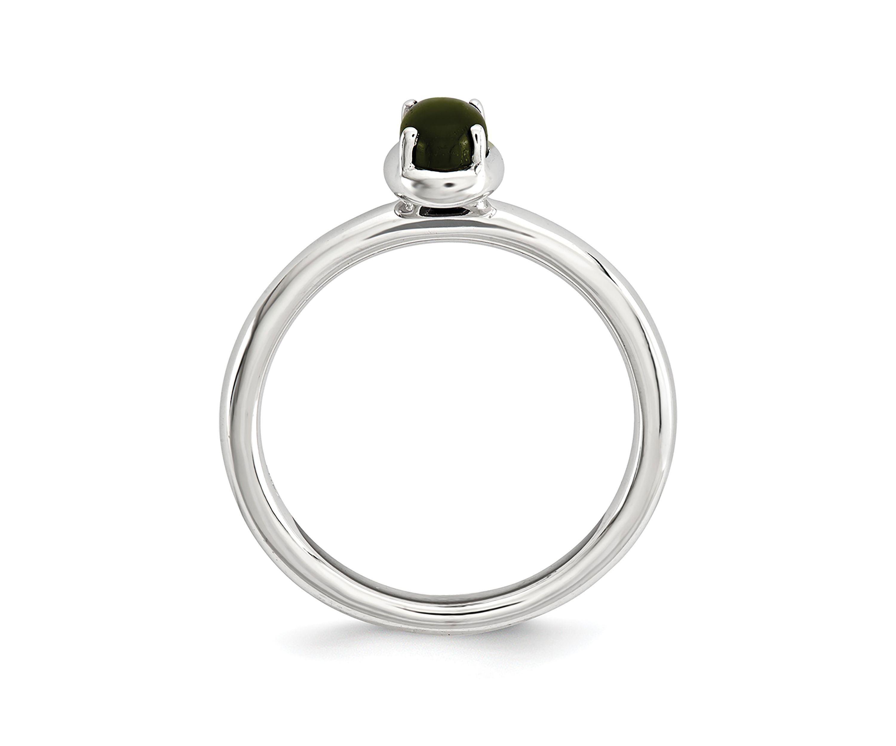 Sterling Silver Stackable Expressions Onyx Polished Ring