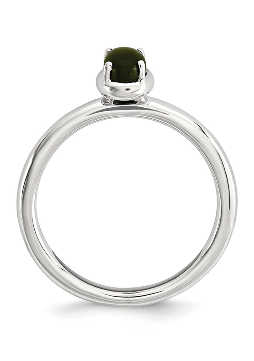 Sterling Silver Stackable Expressions Onyx Polished Ring