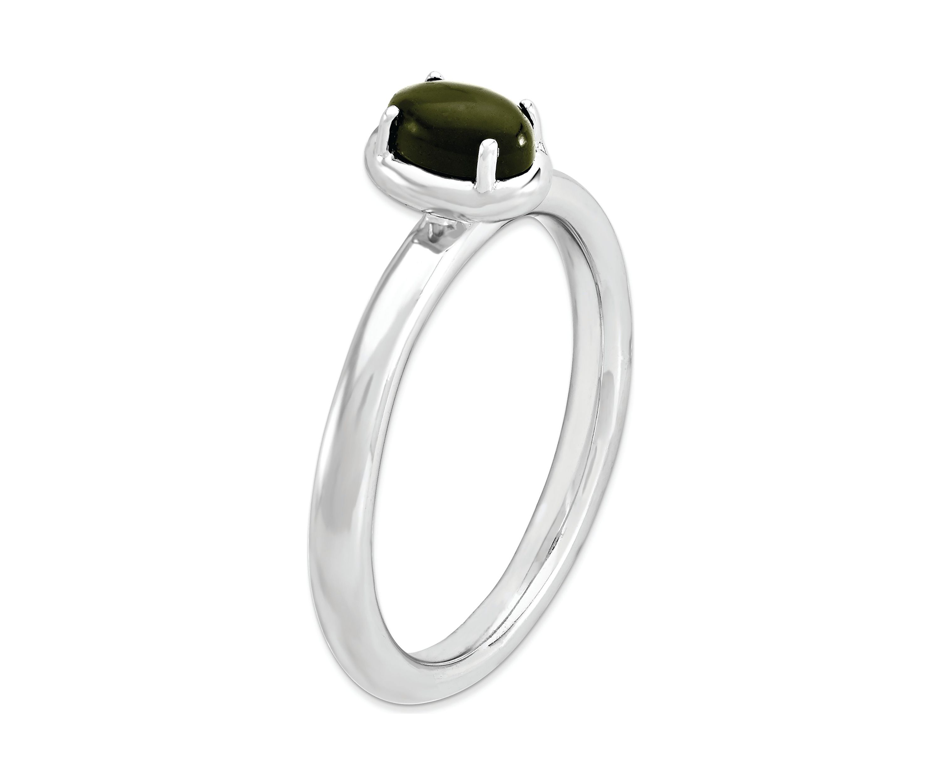 Sterling Silver Stackable Expressions Onyx Polished Ring
