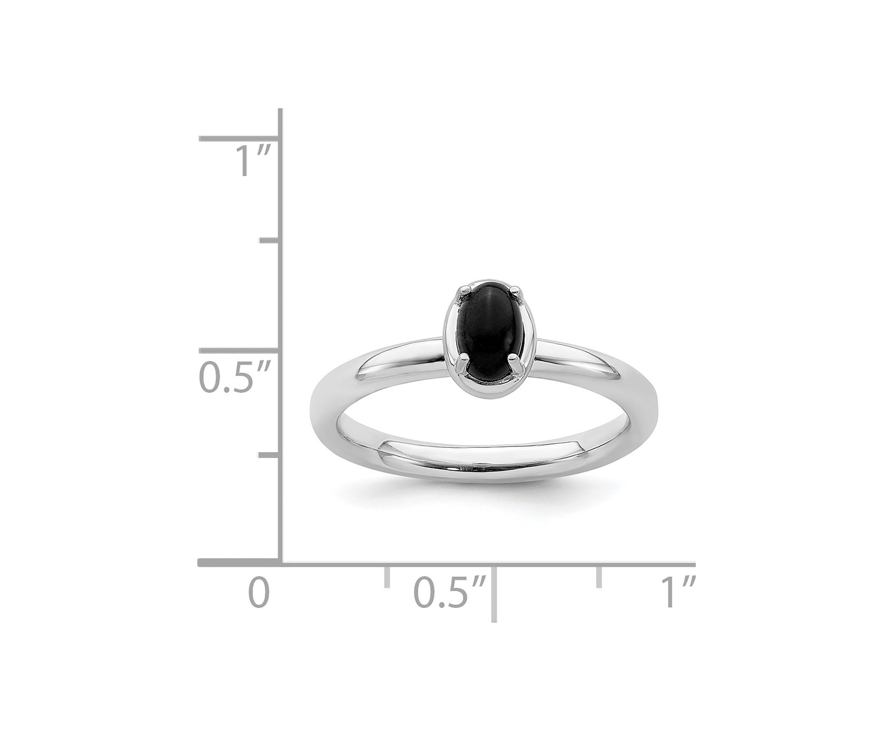 Sterling Silver Stackable Expressions Onyx Polished Ring