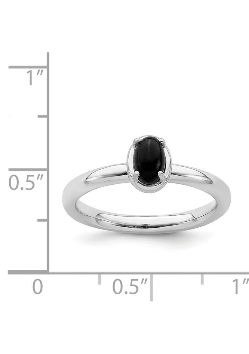 Sterling Silver Stackable Expressions Onyx Polished Ring