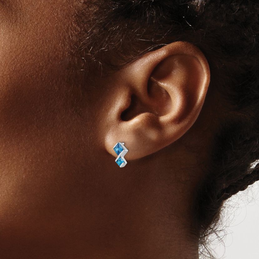 2.8 ct. t.w. Sky Blue Topaz Pendant and Post Earrings Set in Rhodium-plated Sterling Silver