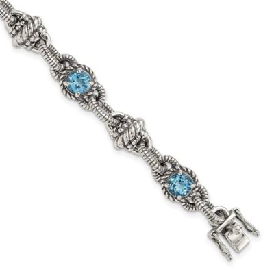 Belk & Co 4.5 ct. t.w. Swiss Blue Topaz Antiqued Bracelet in Sterling Silver, 7.75 in