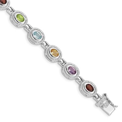 Belk & Co 1.35 ct. t.w. Amethyst, 1.06 ct. t.w. Swiss Blue Topaz, 7/8 ct. t.w. Citrine, 1.71 ct. t.w. Garnet and 0.98 ct. t.w. Peridot 7" Rainbow
