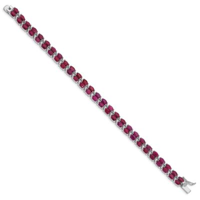 21.6 ct. t.w. Ruby Bracelet in Rhodium-plated Sterling Silver