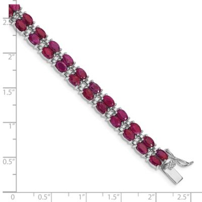 21.6 ct. t.w. Ruby Bracelet in Rhodium-plated Sterling Silver