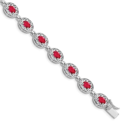 8.4 ct. t.w. Ruby Bracelet in Rhodium-plated Sterling Silver