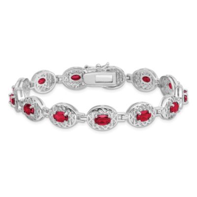 8.4 ct. t.w. Ruby Bracelet in Rhodium-plated Sterling Silver