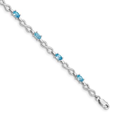 Belk & Co 2.44 ct. t.w. Swiss Blue Topaz Antiqued Bracelet in Sterling Silver, 7.5 in